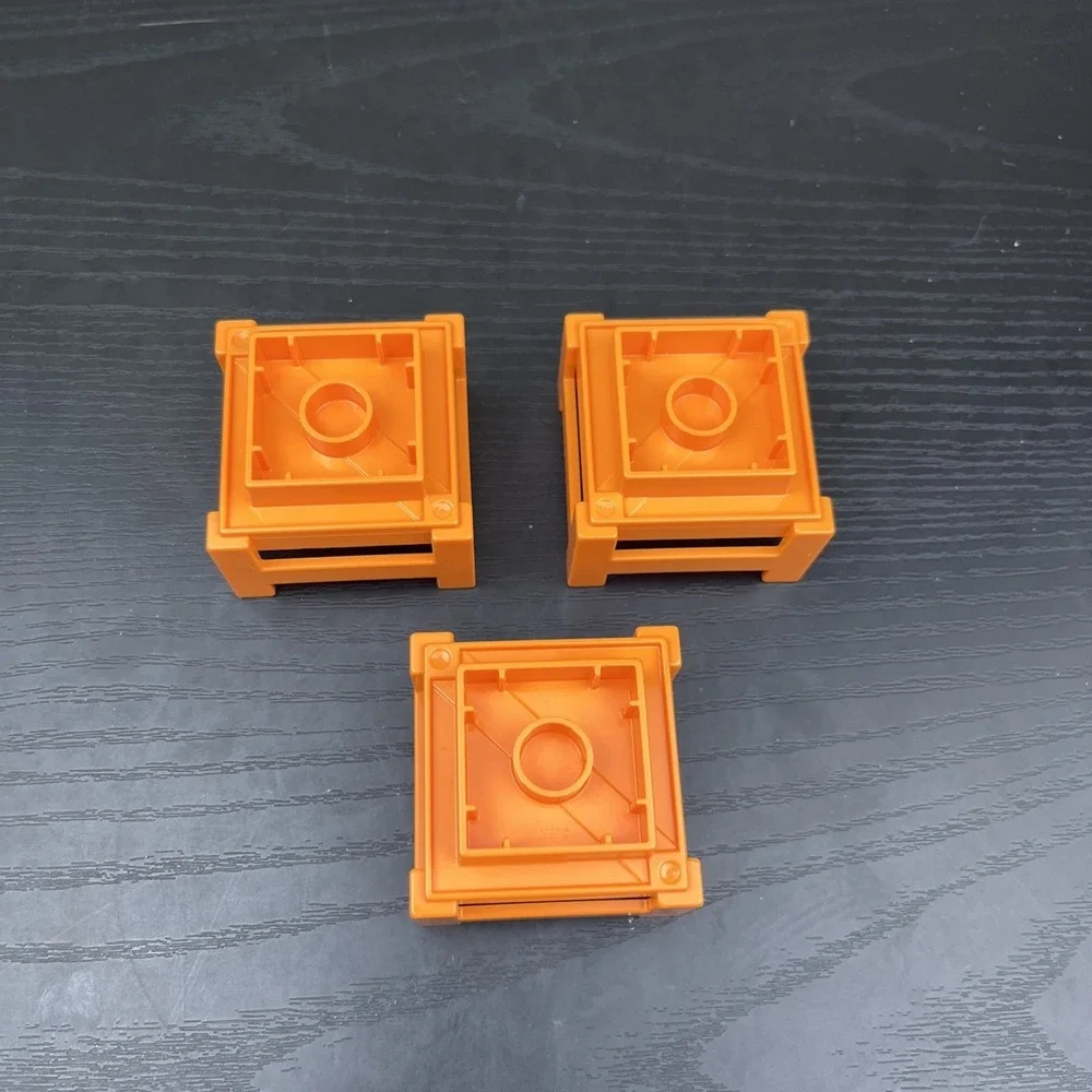 LEGO Duplo 6446 Crate Wooden Style Orange 4 x 4 lot of 3